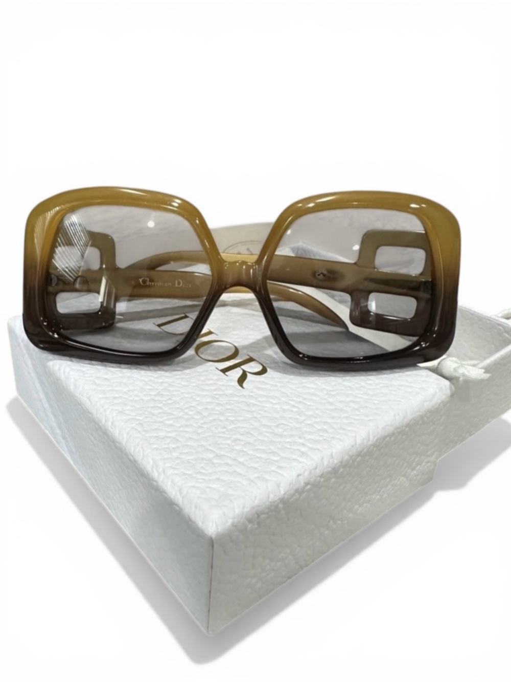 Vintage 1970s Christian Dior 737 Honey Optyl Sunglasses – RARE Oversized